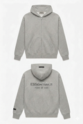 HOODIE ESSENTIALS HEATHER STONE (GRIS) CON CIERRE