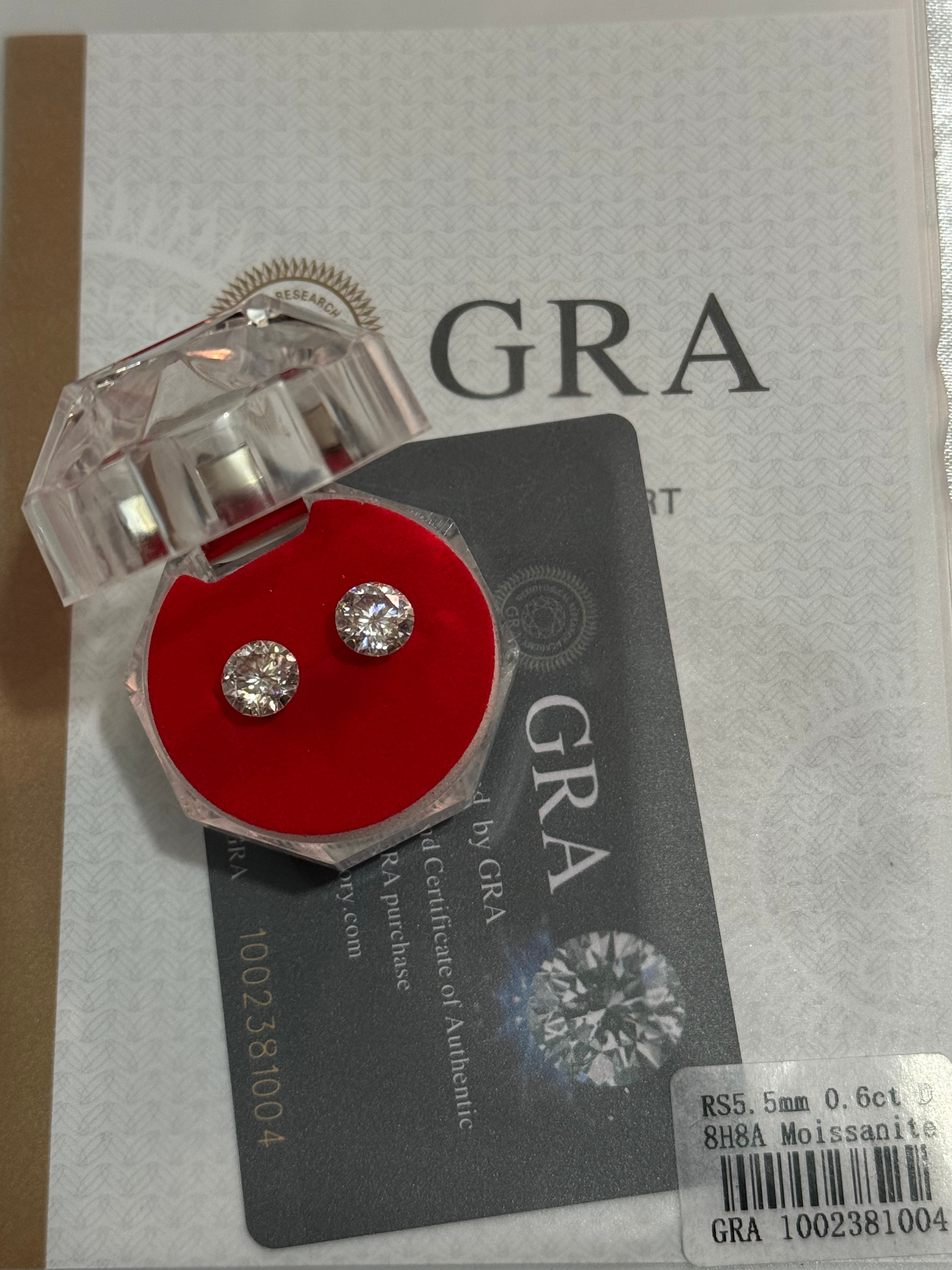 ARETE DE MOISANITA DIAMANTE GRANDE CON CERTIFICADO