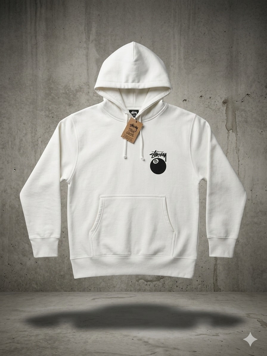HOODIE STUSSY BLANCA BOLA 8